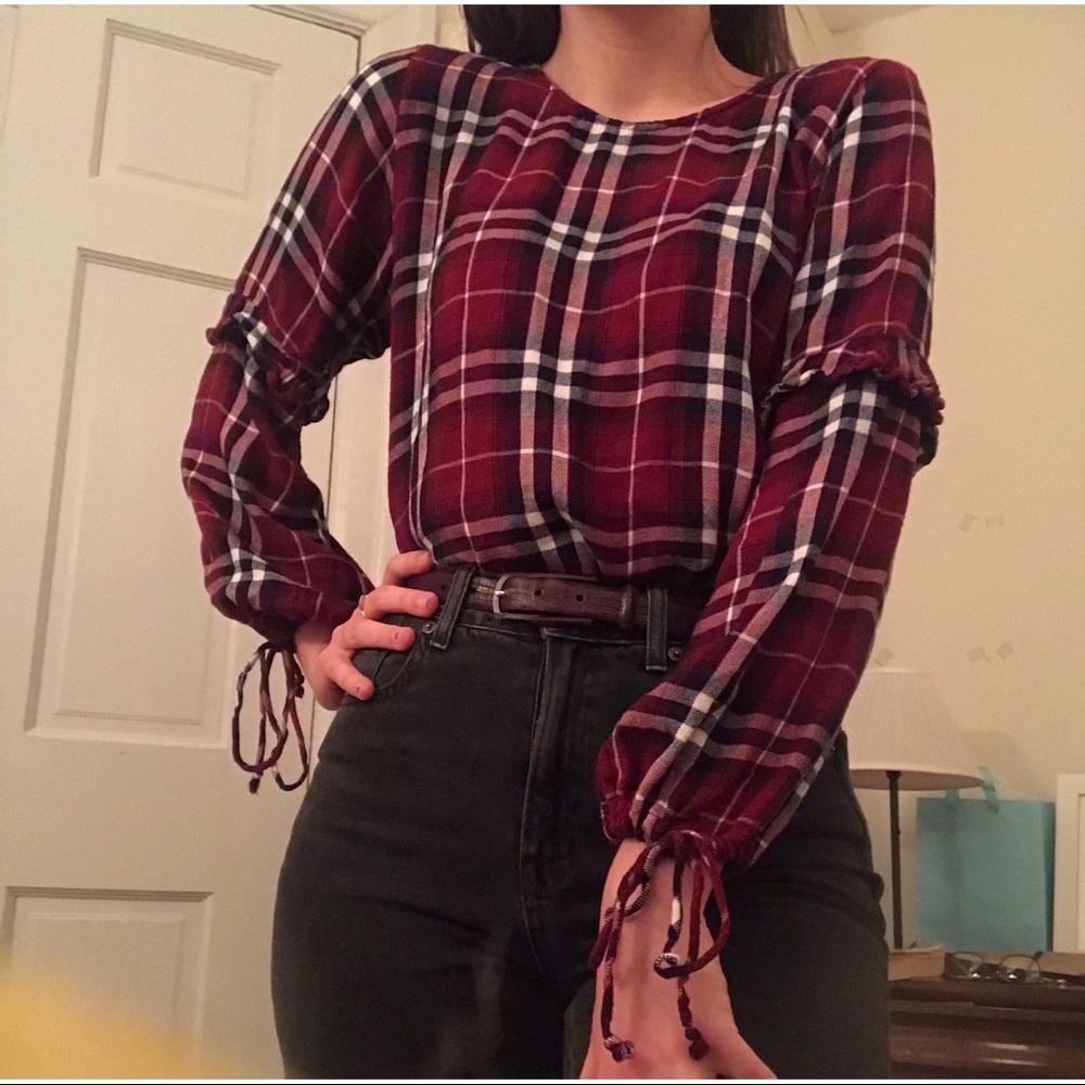 Plaid Long Sleeve Top